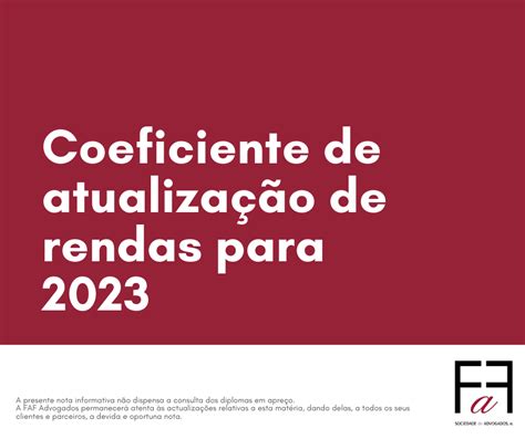 coeficiente atualização rendas 2022